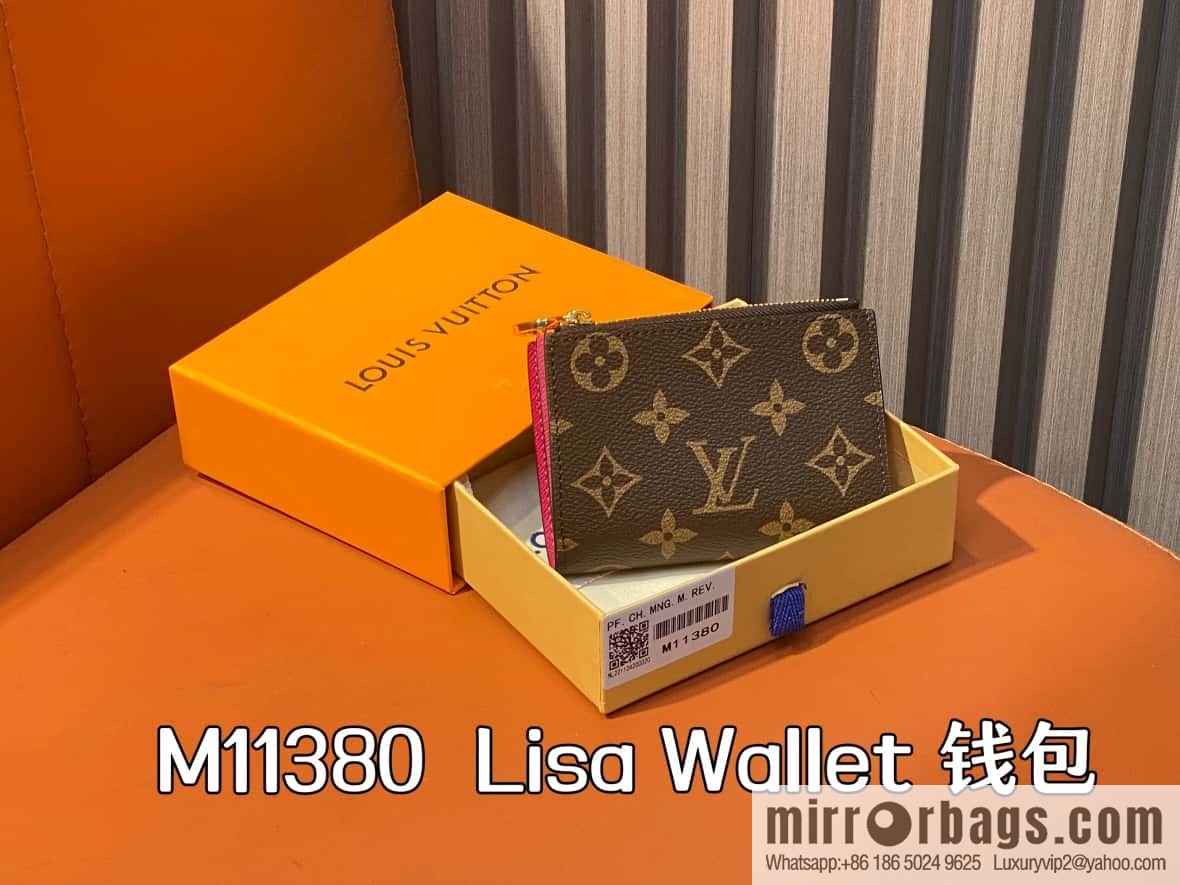 [Boutique‑grade] M11380 presbyopia plum red, wallet change bag wallet series Lisa Wallet wallet M82605 M82383 M83649
