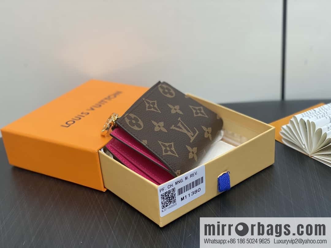 [Boutique‑grade] M11380 presbyopia plum red, wallet change bag wallet series Lisa Wallet wallet M82605 M82383 M83649