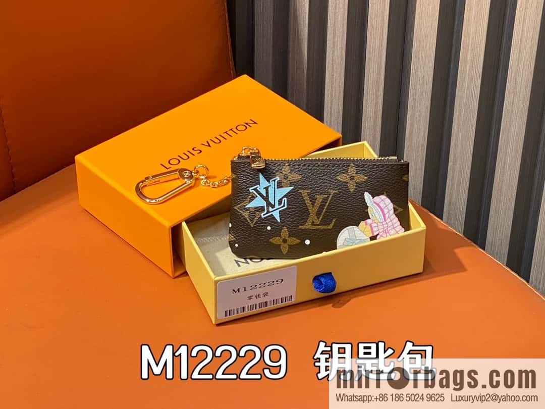 [Boutique‑grade] M12229 blue, Christmas model, key bag wallet series, key bag.