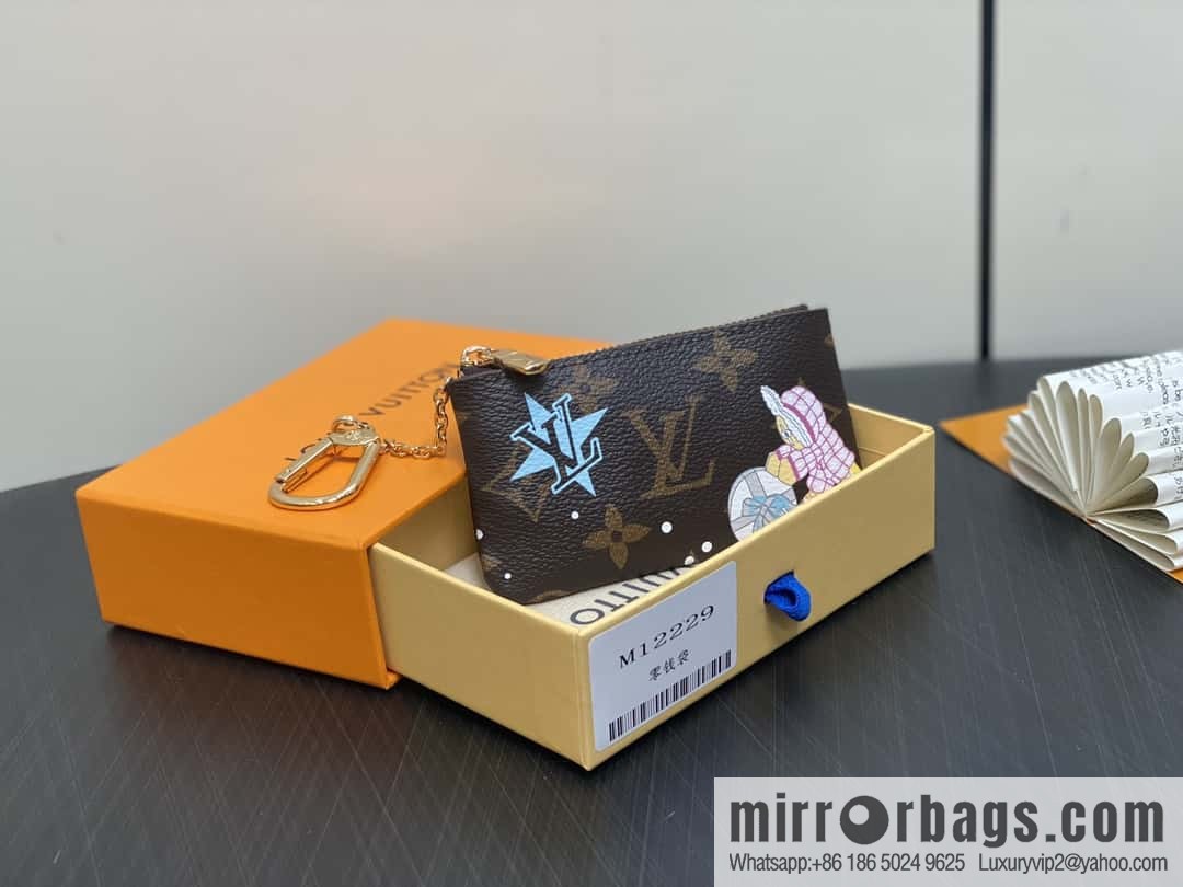 [Boutique‑grade] M12229 blue, Christmas model, key bag wallet series, key bag.