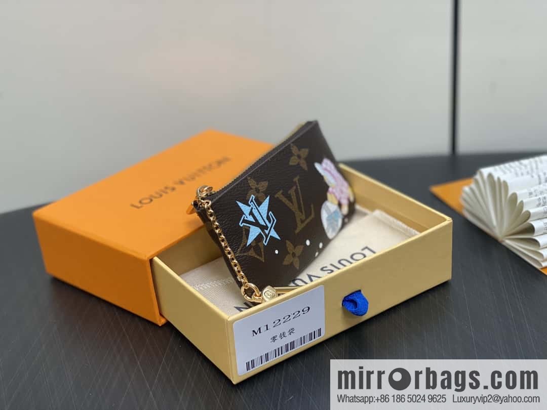 [Boutique‑grade] M12229 blue, Christmas model, key bag wallet series, key bag.