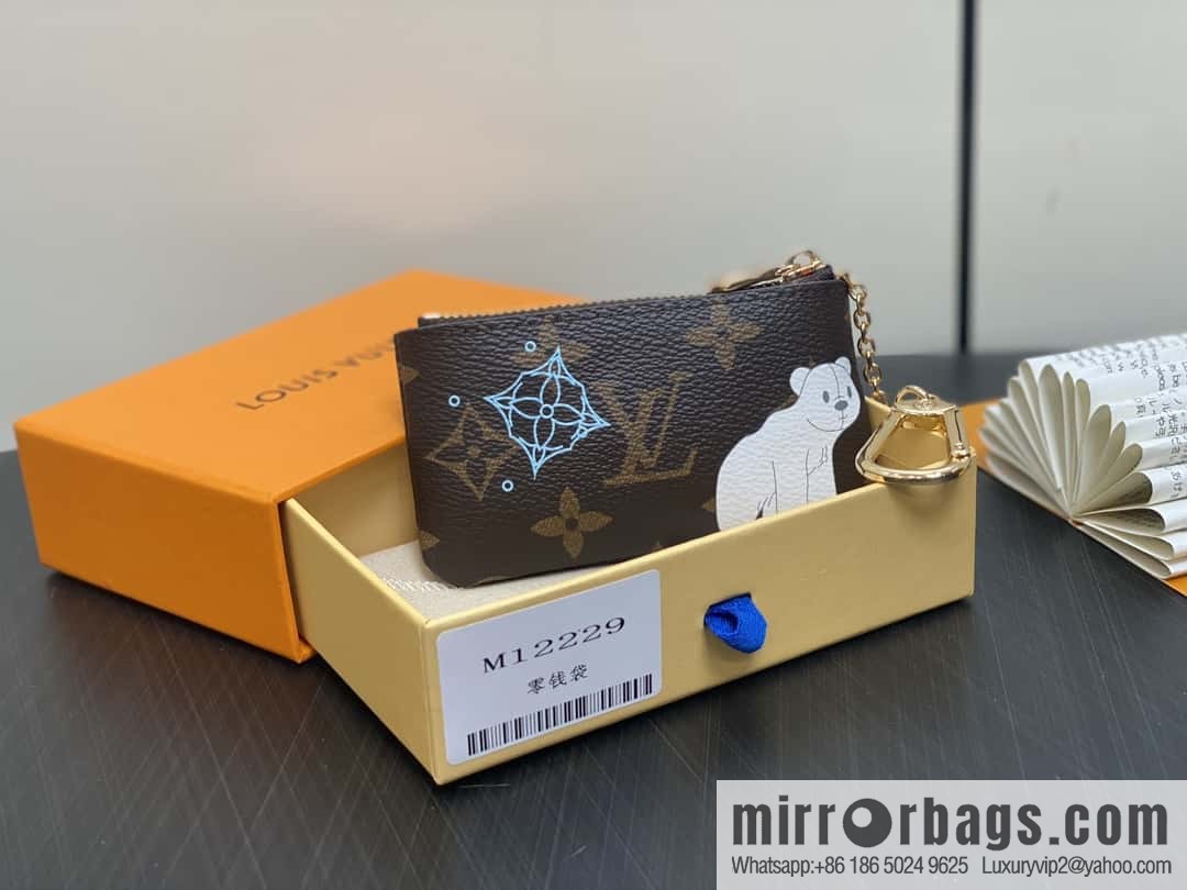 [Boutique‑grade] M12229 blue, Christmas model, key bag wallet series, key bag.