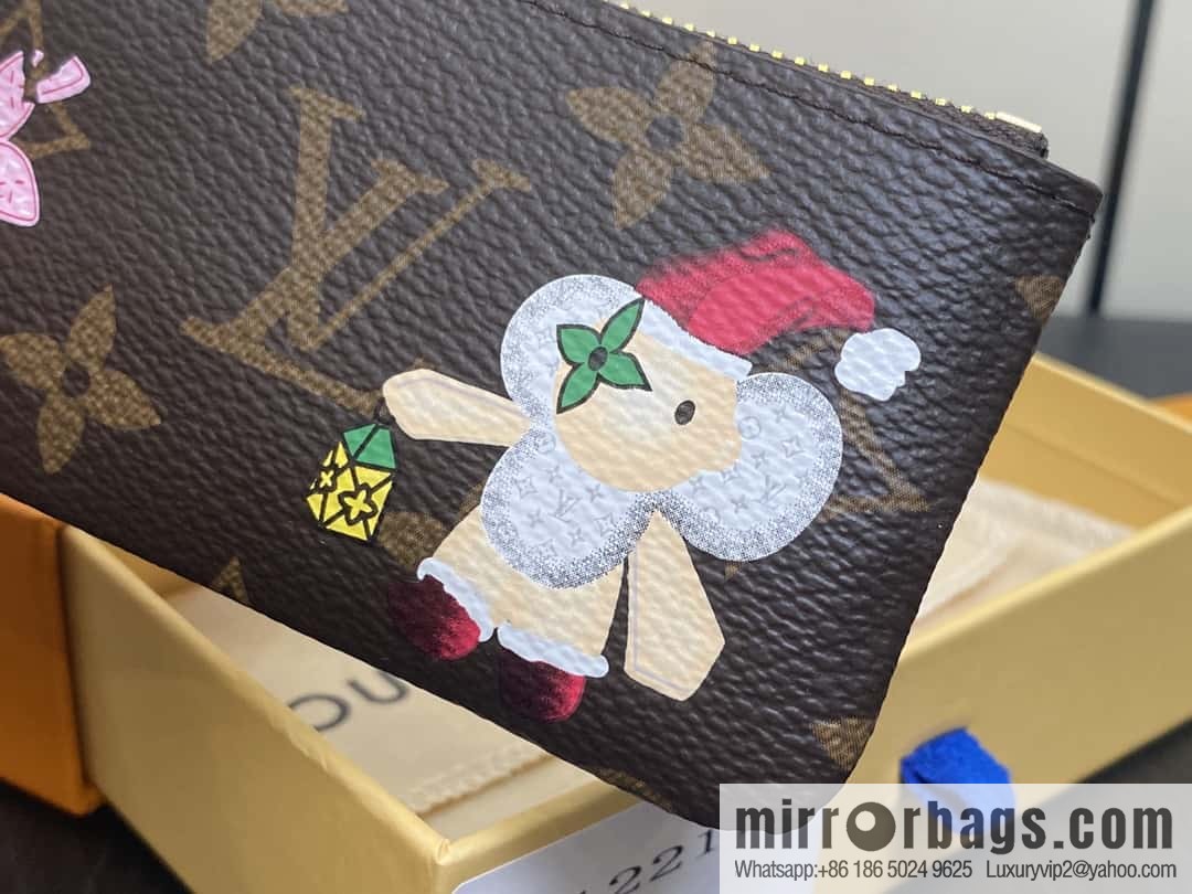 [Boutique‑grade] M12217 red, Christmas model, key bag wallet series, key bag.