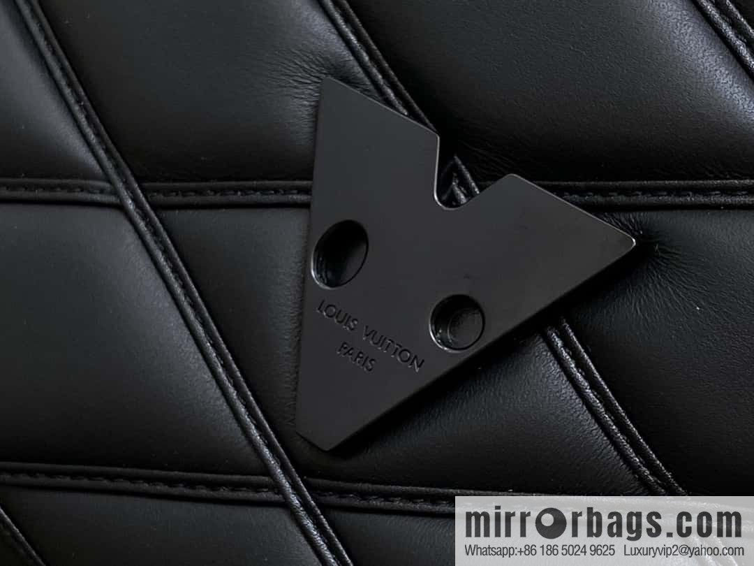 [Boutique‑grade] M11374 black, Darth Vader full leather rhombus chain bag series GO-14 Teist medium handbag