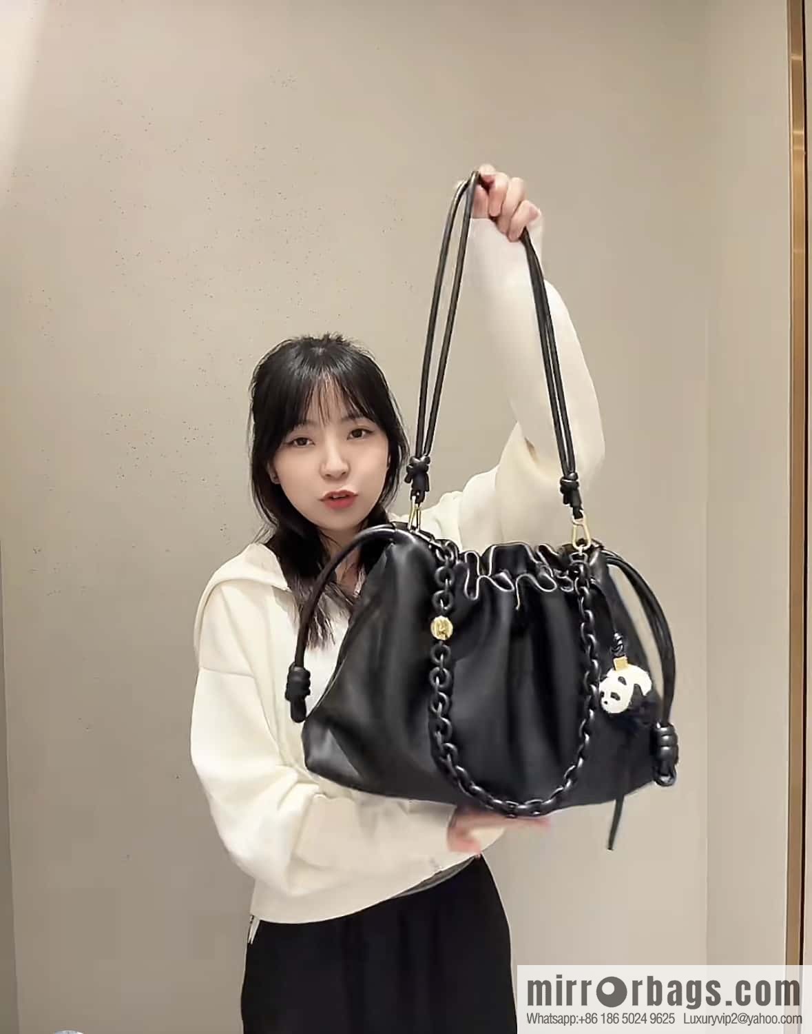 LOEWEFlamenco Purse Large Lucky Bag 🔥 0802 Black
