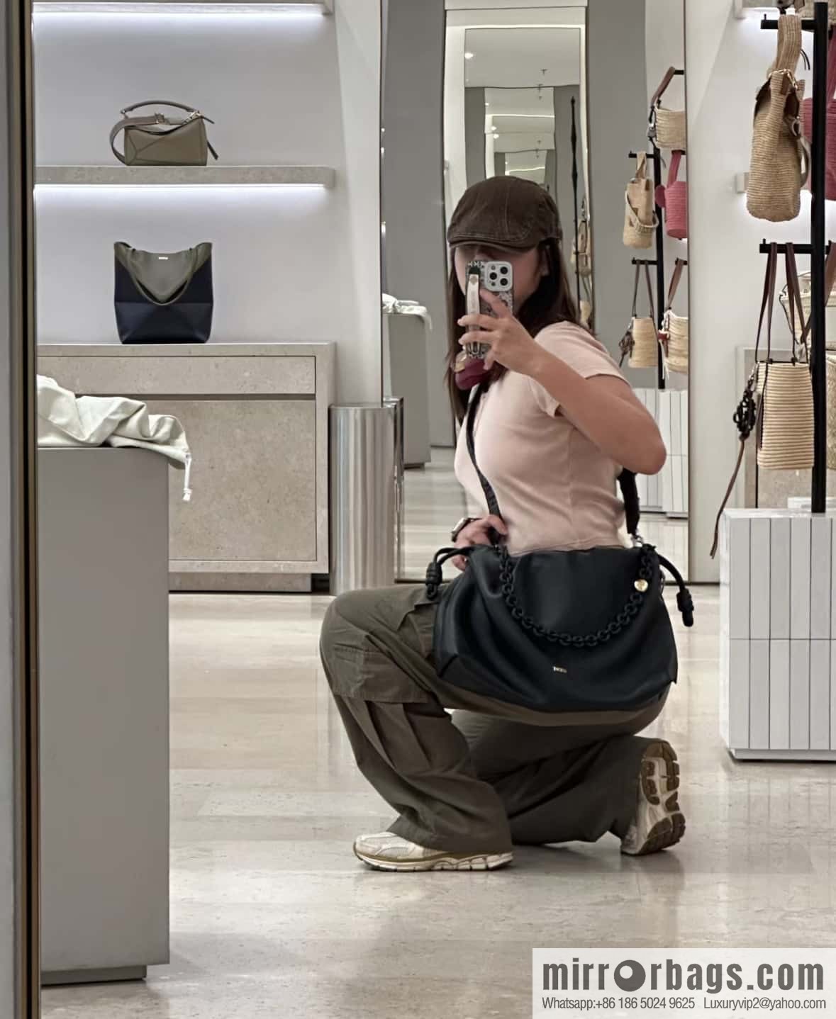 LOEWEFlamenco Purse Large Lucky Bag 🔥 0802 Black