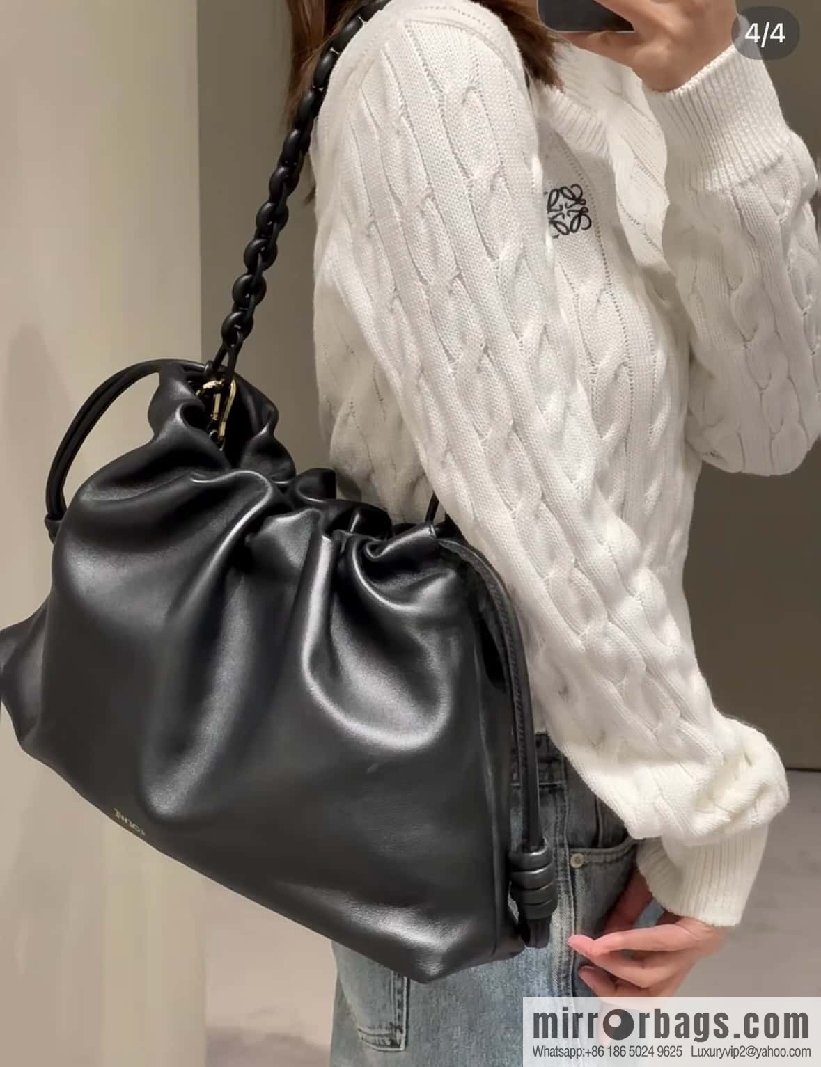 LOEWEFlamenco Purse Large Lucky Bag 🔥 0802 Black