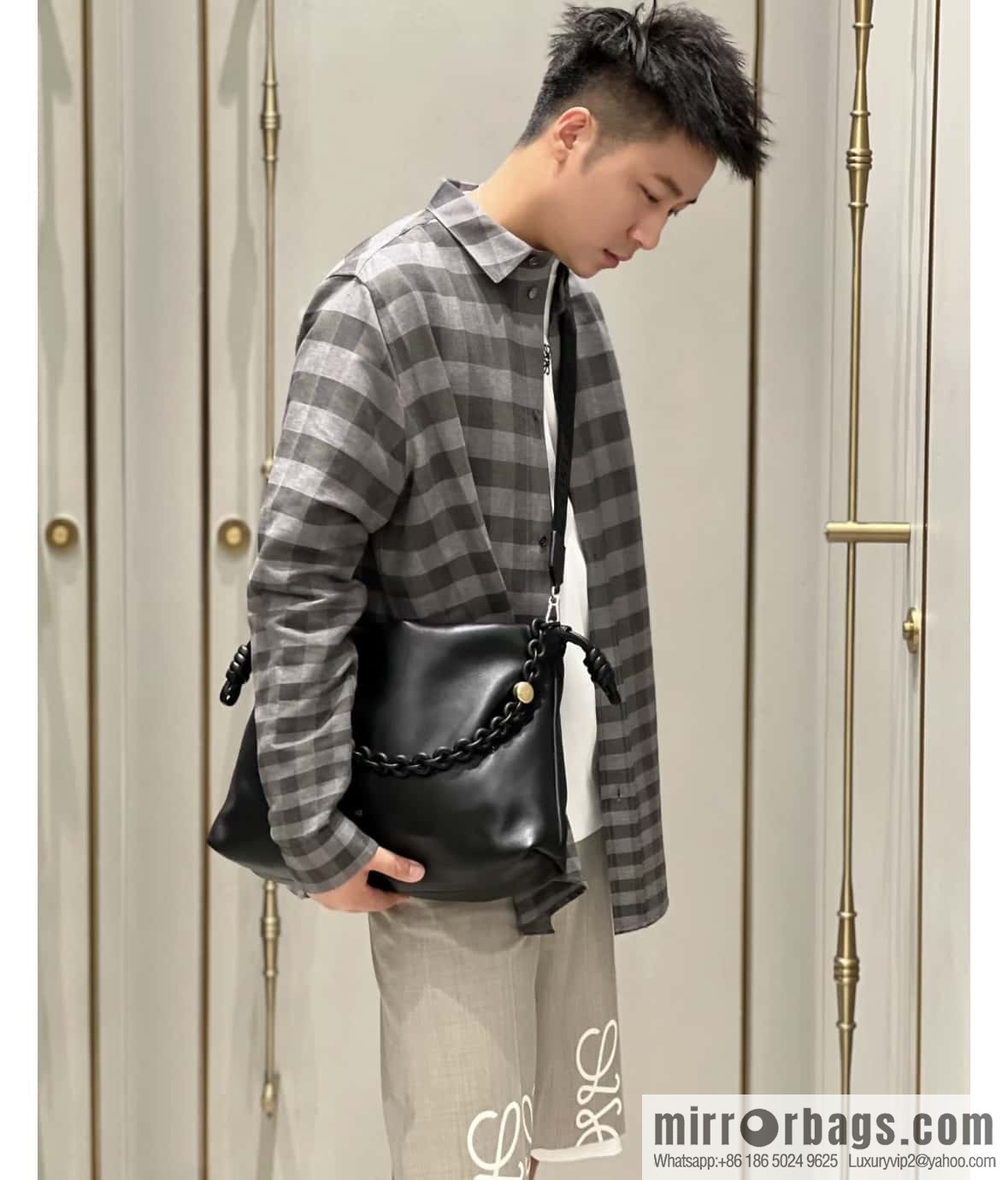 LOEWEFlamenco Purse Large Lucky Bag 🔥 0802 Black
