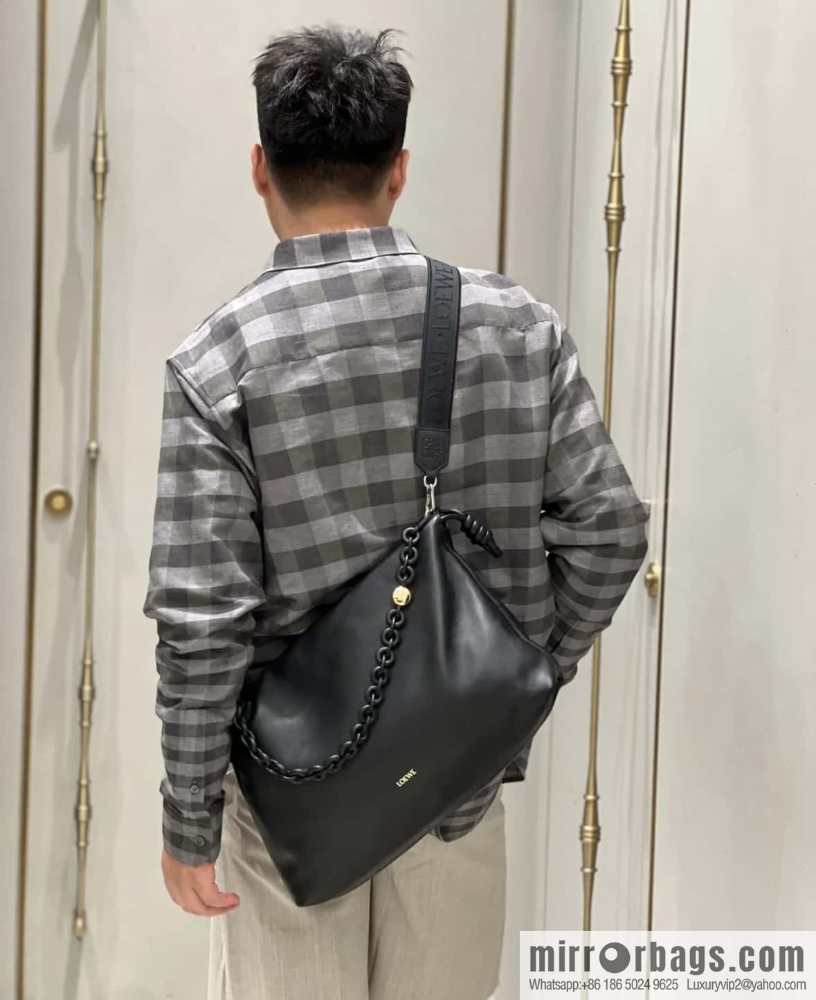 LOEWEFlamenco Purse Large Lucky Bag 🔥 0802 Black