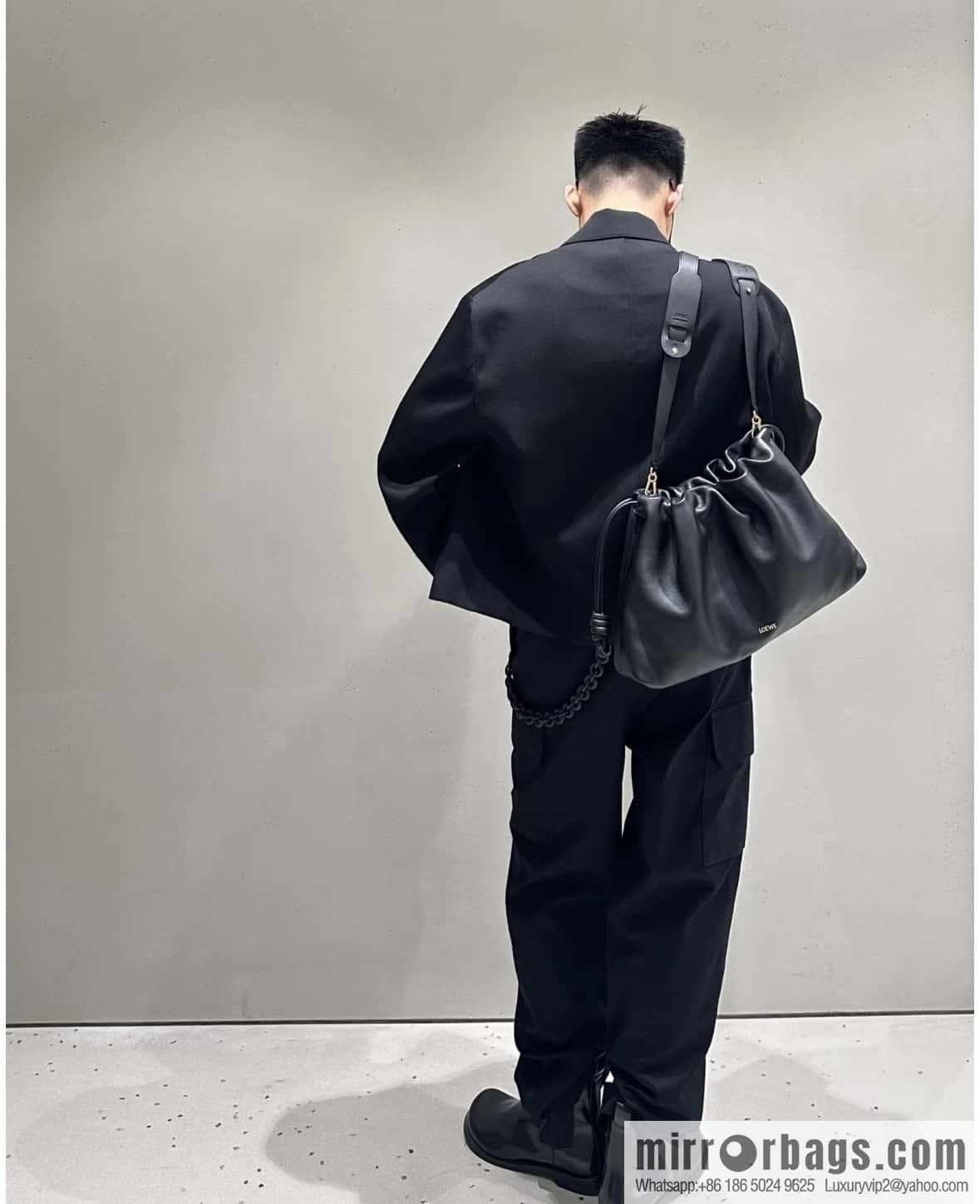 LOEWEFlamenco Purse Large Lucky Bag 🔥 0802 Black