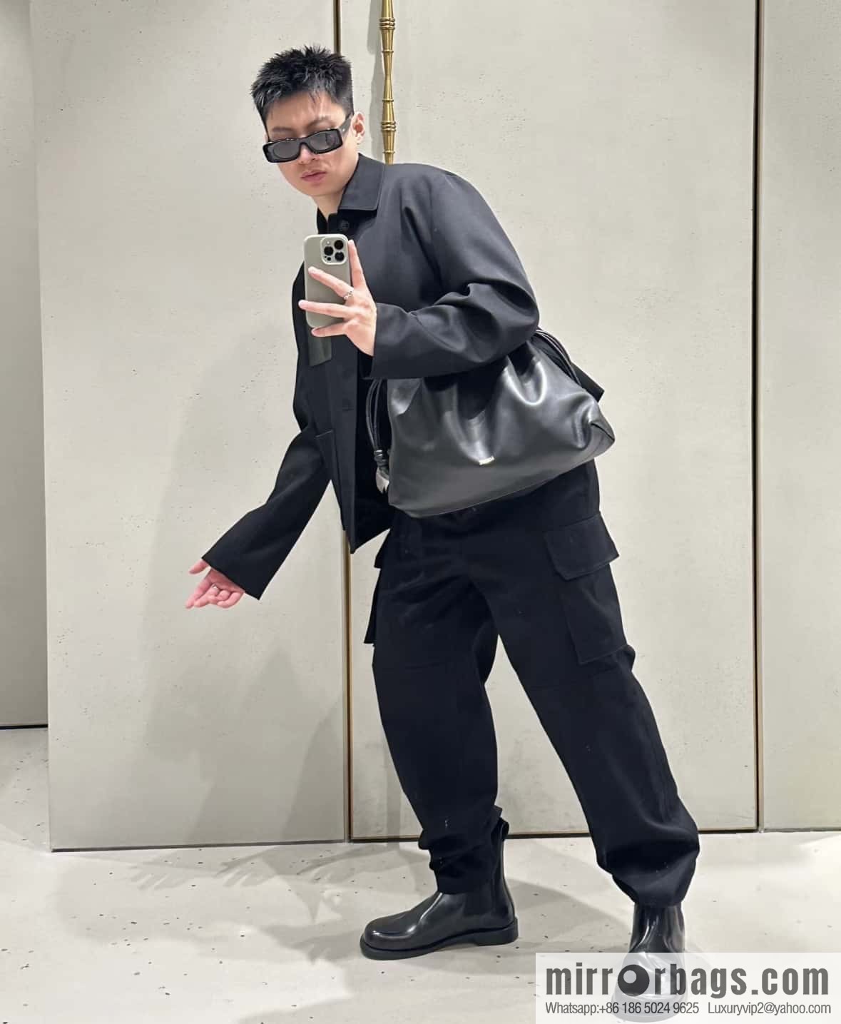 LOEWEFlamenco Purse Large Lucky Bag 🔥 0802 Black