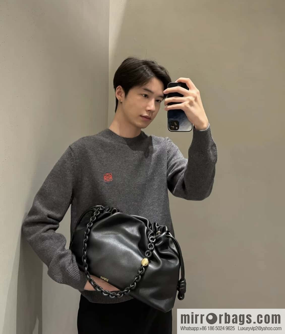 LOEWEFlamenco Purse Large Lucky Bag 🔥 0802 Black