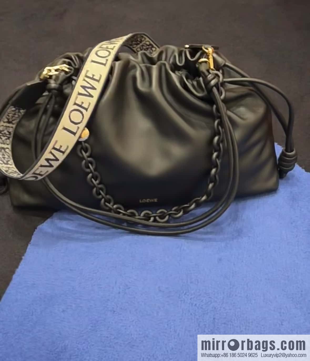 LOEWEFlamenco Purse Large Lucky Bag 🔥 0802 Black