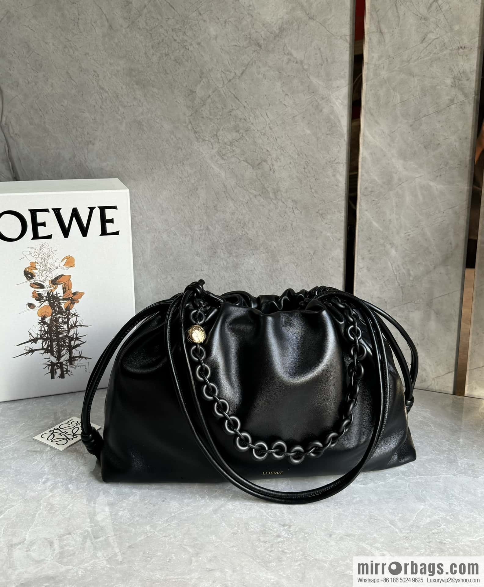 LOEWEFlamenco Purse Large Lucky Bag 🔥 0802 Black