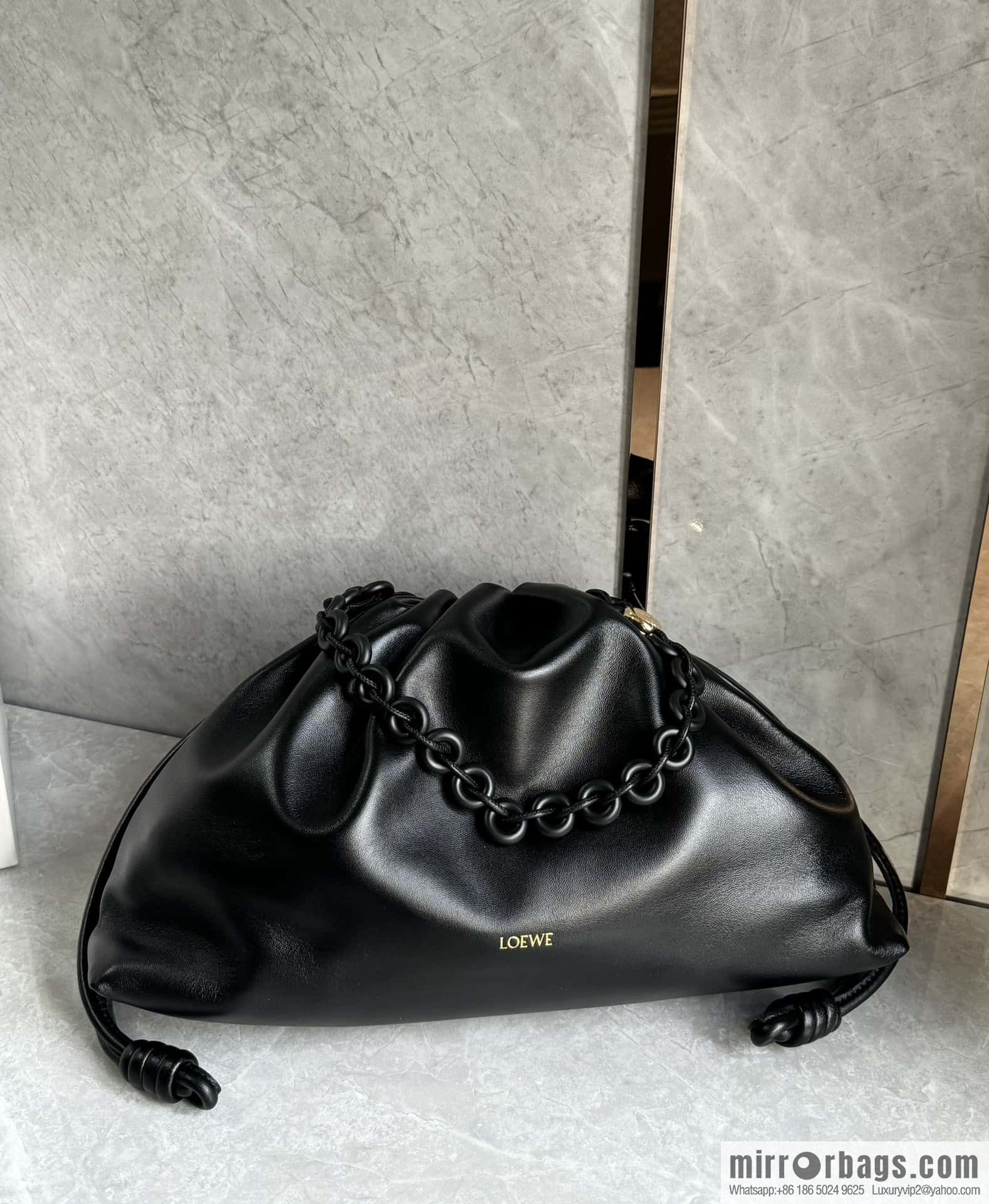 LOEWEFlamenco Purse Large Lucky Bag 🔥 0802 Black