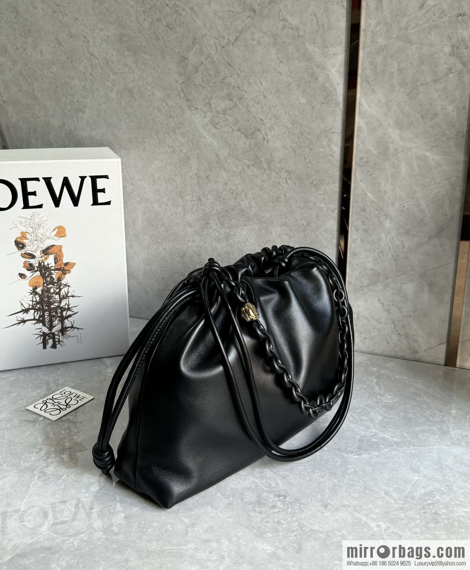 LOEWEFlamenco Purse Large Lucky Bag 🔥 0802 Black