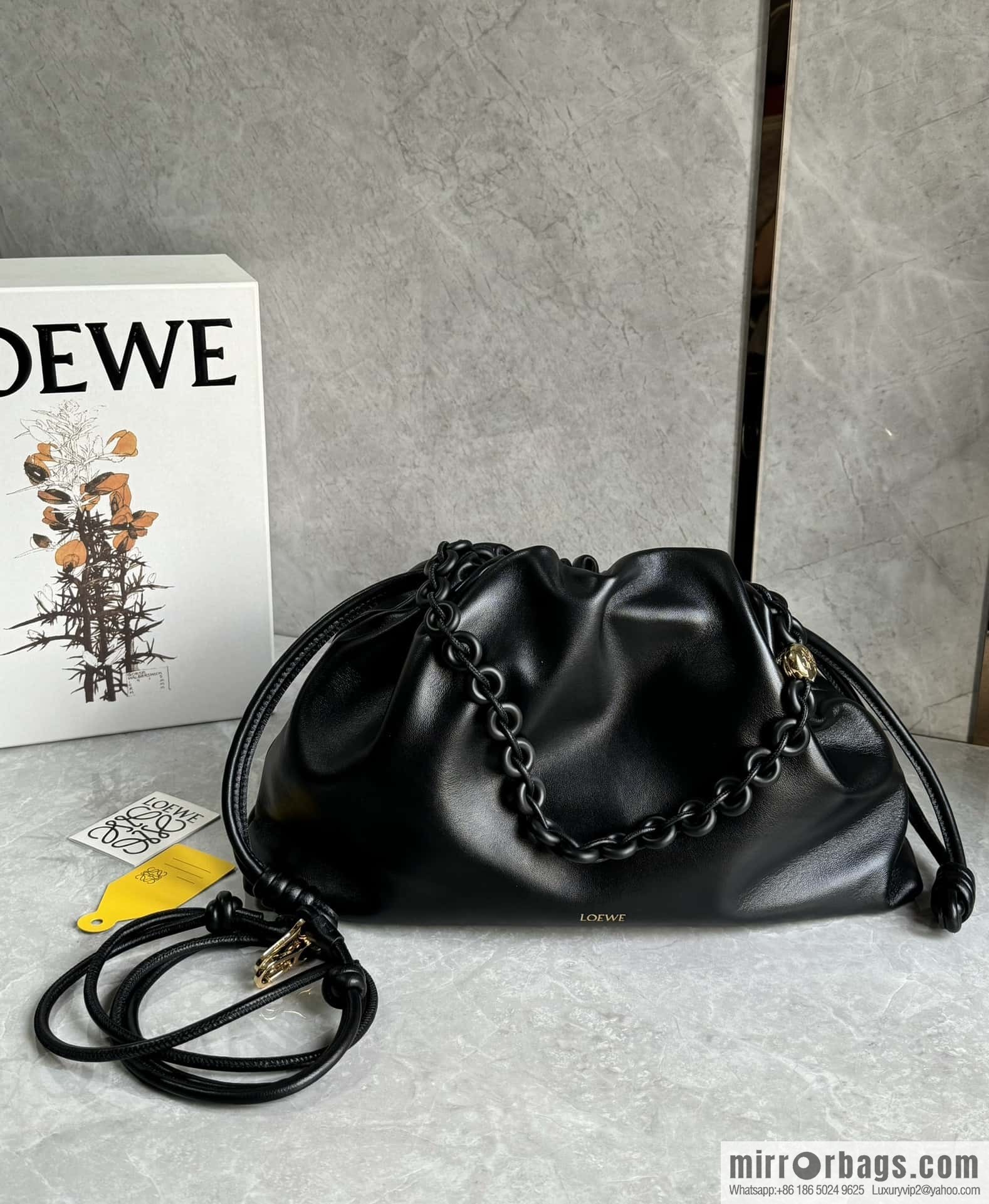 LOEWEFlamenco Purse Large Lucky Bag 🔥 0802 Black