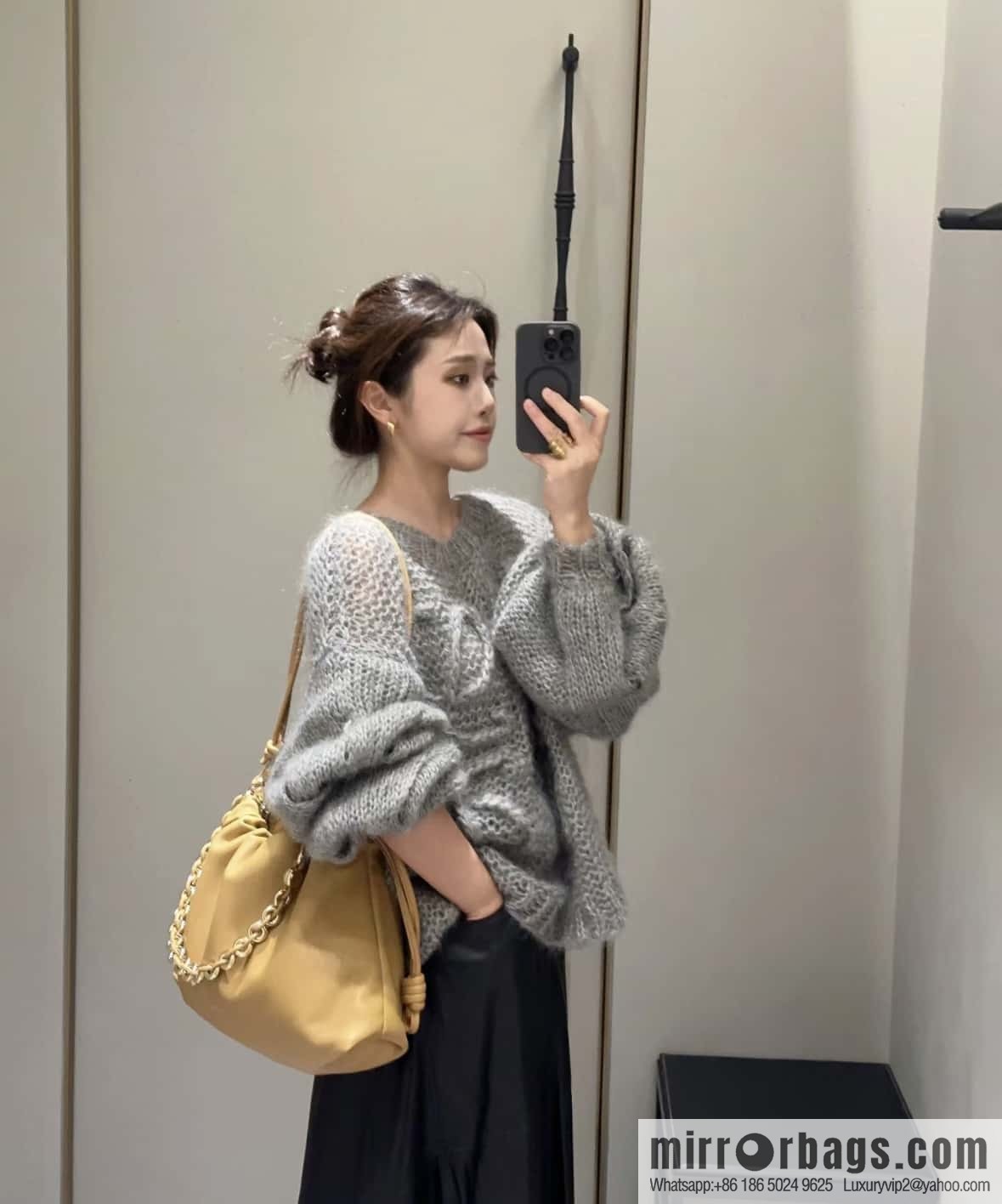 LOEWEFlamenco Purse large lucky bag 🔥 0802 yellow