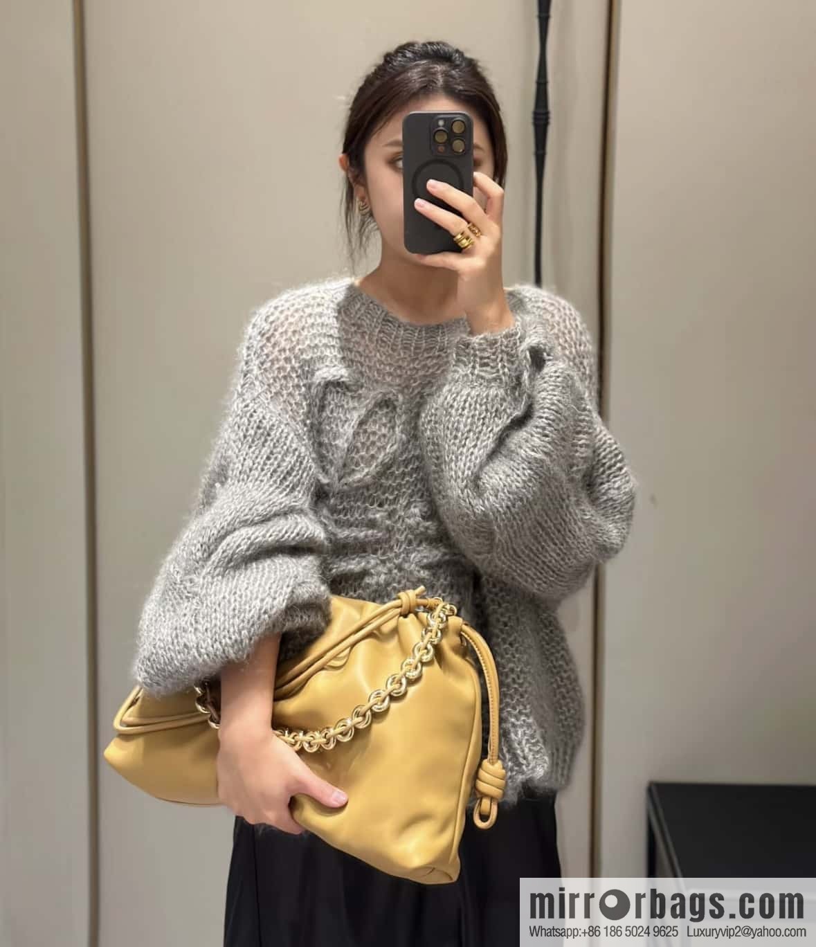 LOEWEFlamenco Purse large lucky bag 🔥 0802 yellow