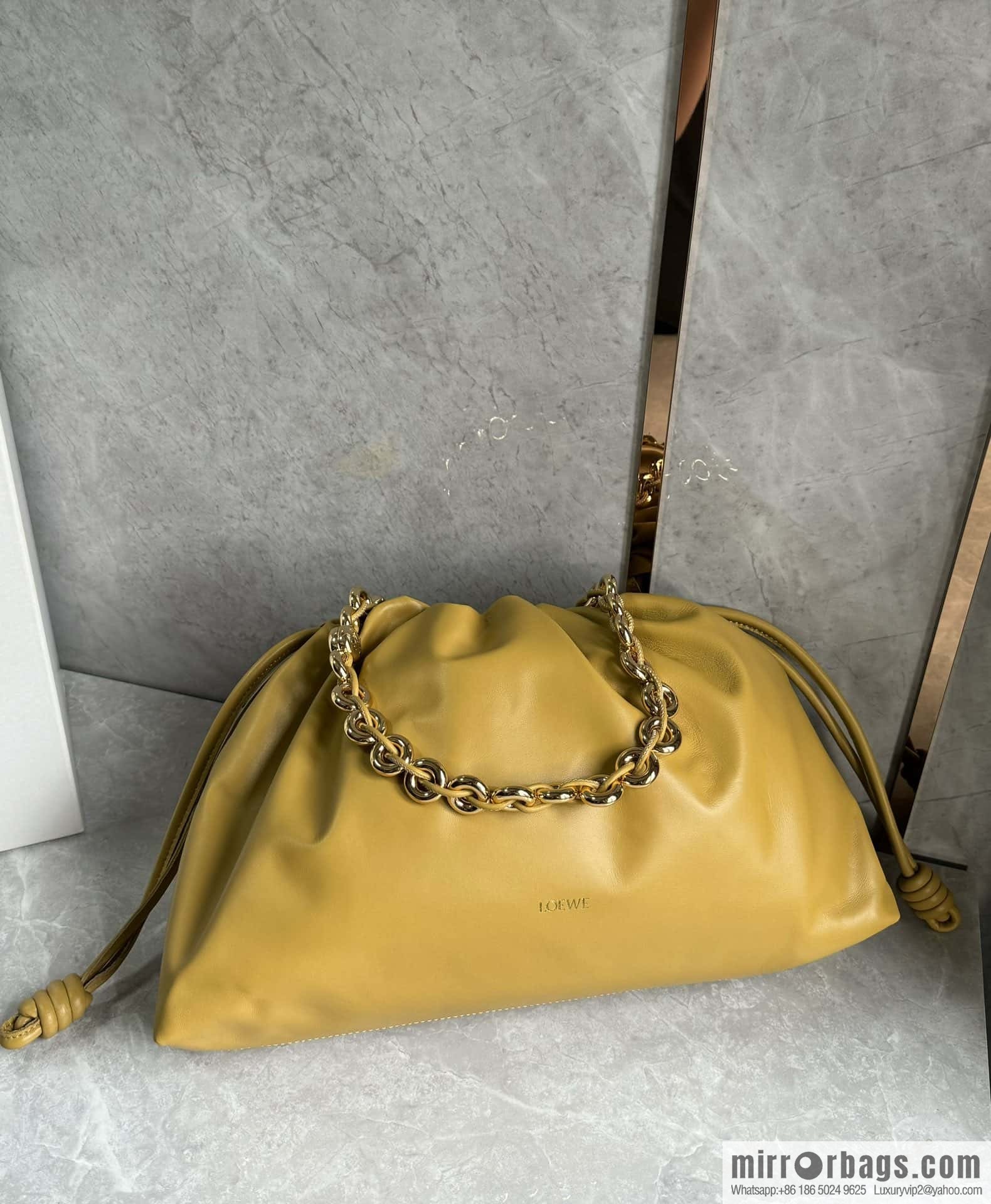 LOEWEFlamenco Purse large lucky bag 🔥 0802 yellow