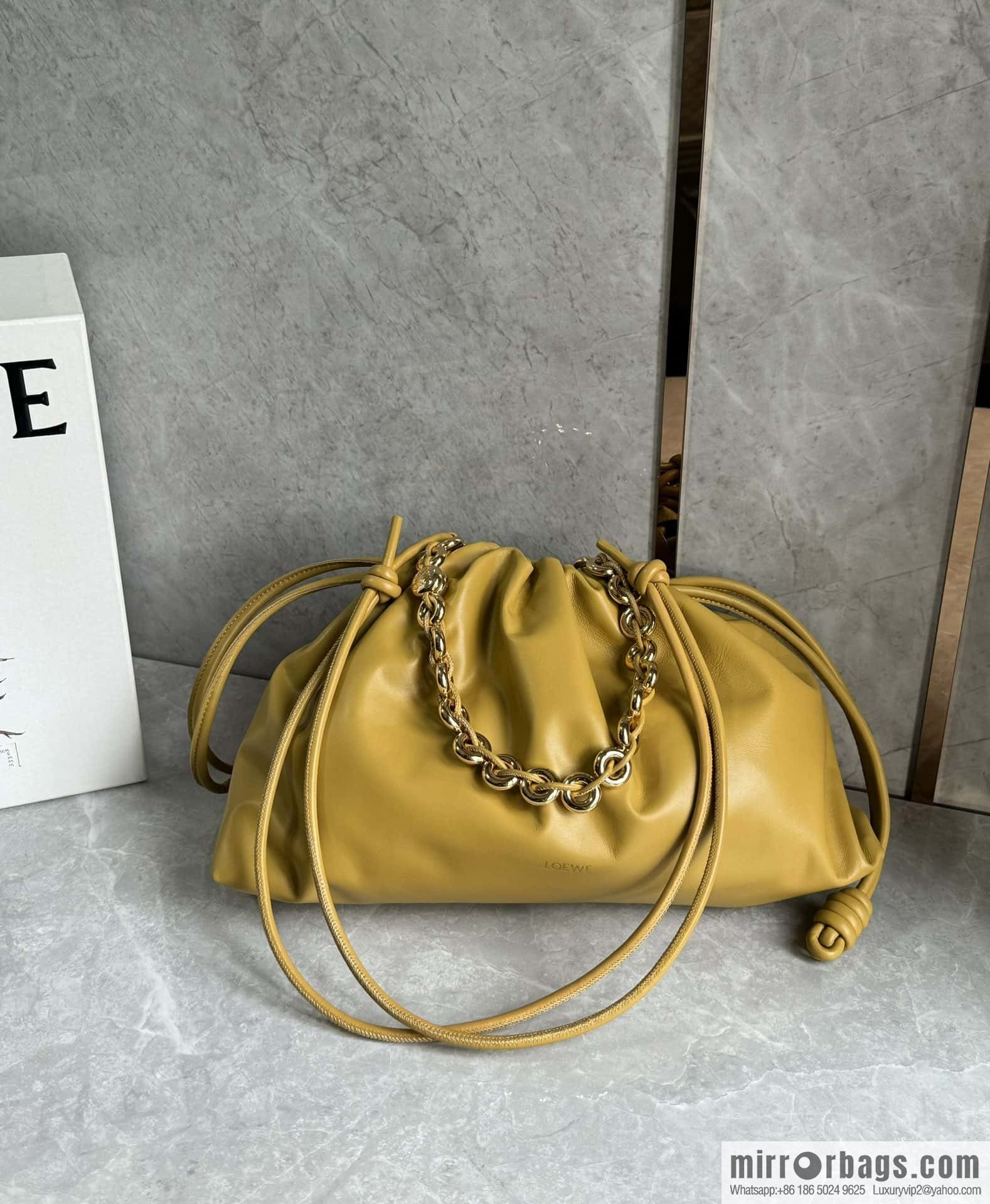 LOEWEFlamenco Purse large lucky bag 🔥 0802 yellow