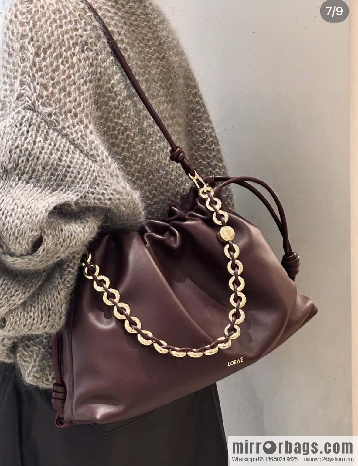 LOEWEFlamenco Purse large lucky bag 🔥 0802 maroon