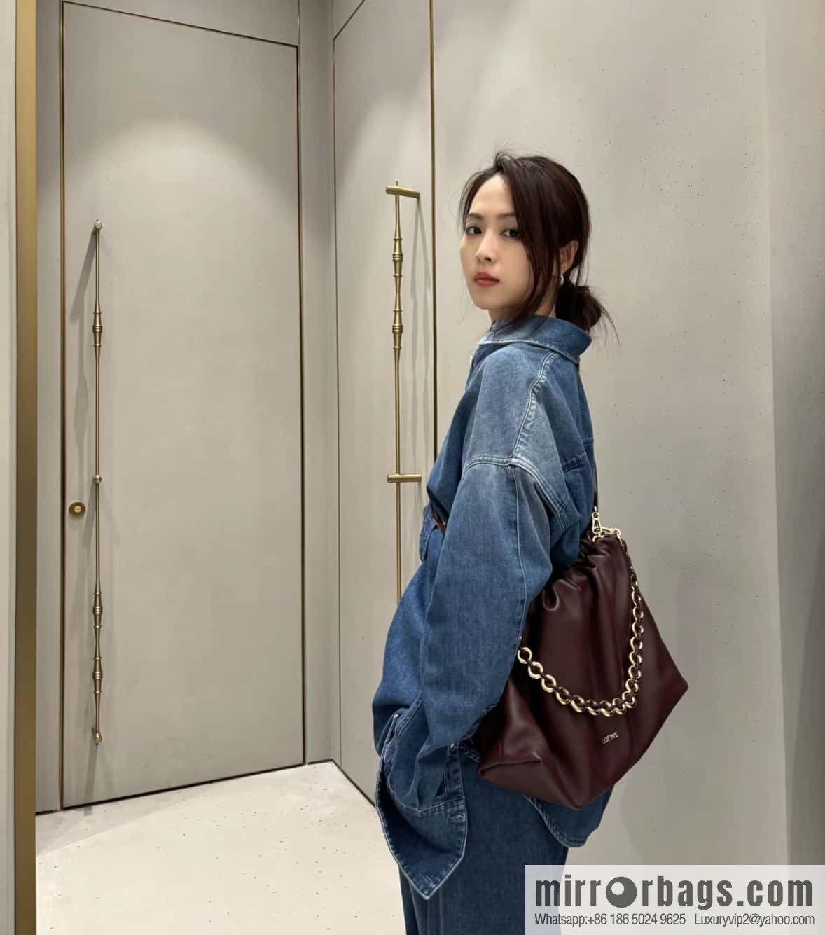 LOEWEFlamenco Purse large lucky bag 🔥 0802 maroon