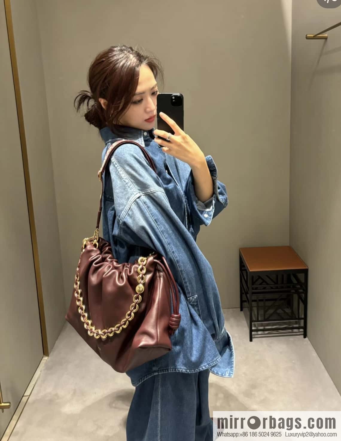 LOEWEFlamenco Purse large lucky bag 🔥 0802 maroon