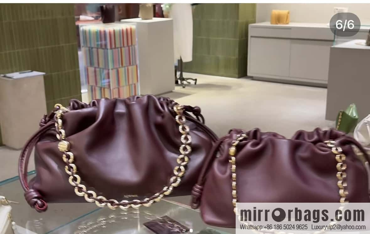 LOEWEFlamenco Purse large lucky bag 🔥 0802 maroon