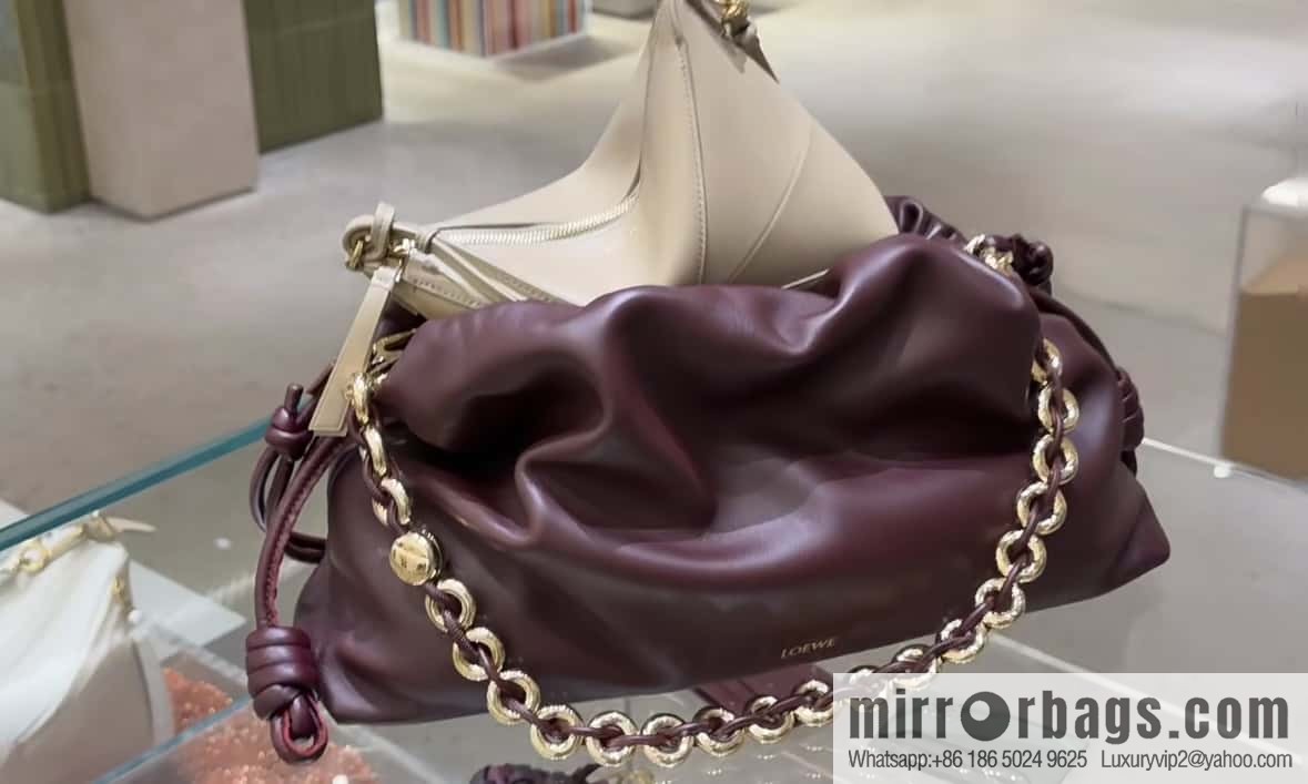 LOEWEFlamenco Purse large lucky bag 🔥 0802 maroon