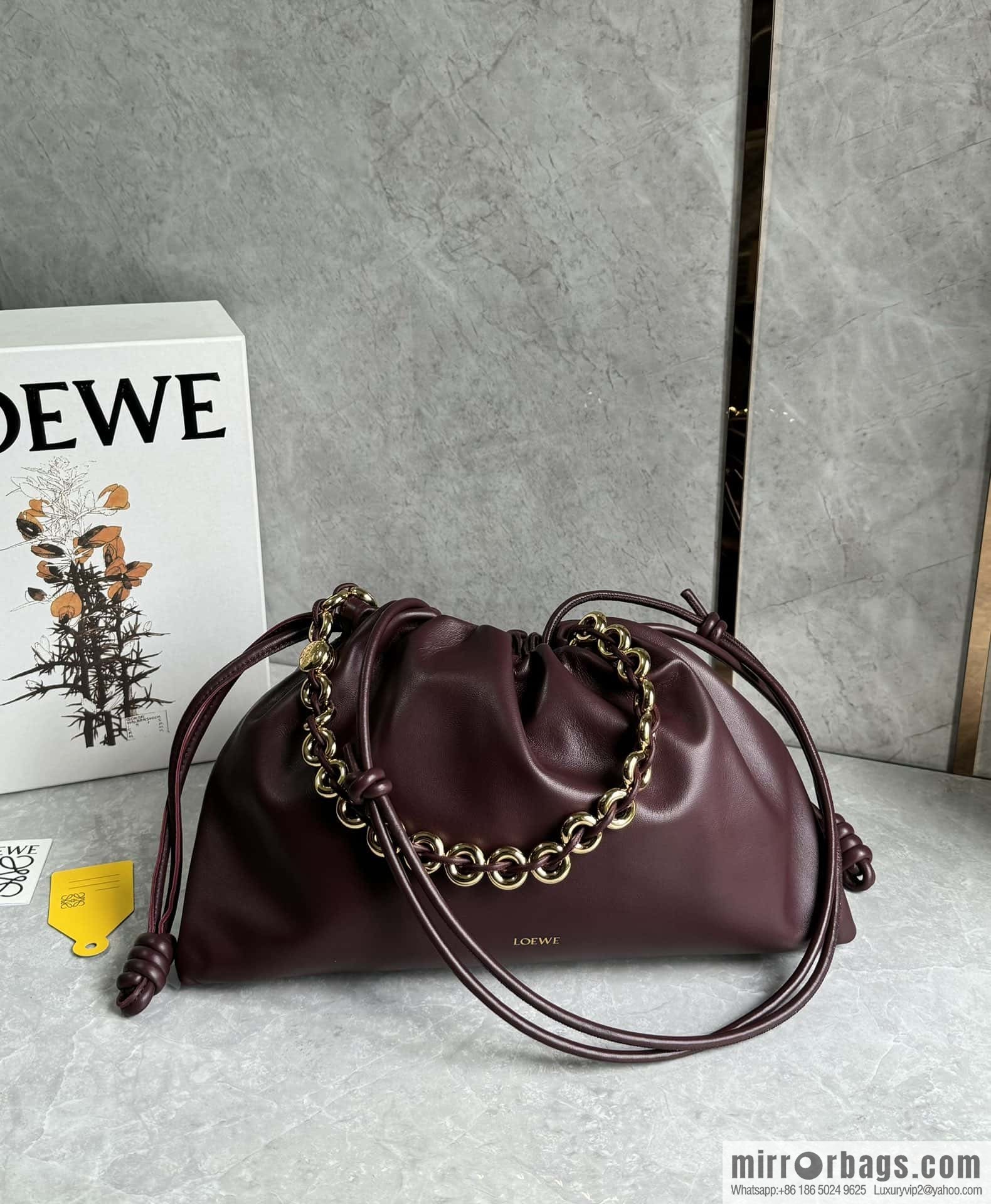 LOEWEFlamenco Purse large lucky bag 🔥 0802 maroon