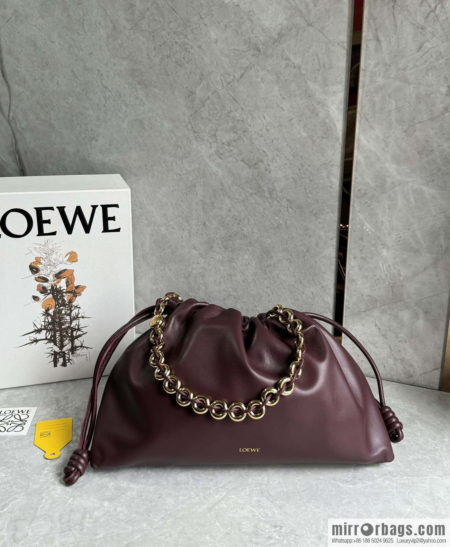 LOEWEFlamenco Purse large lucky bag 🔥 0802 maroon