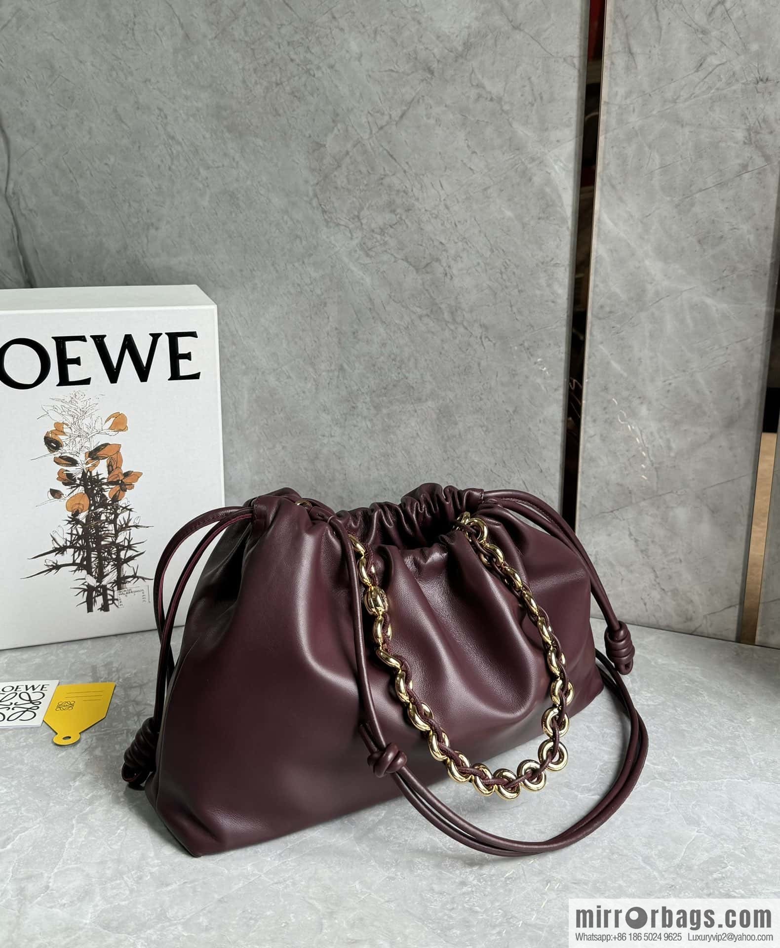 LOEWEFlamenco Purse large lucky bag 🔥 0802 maroon