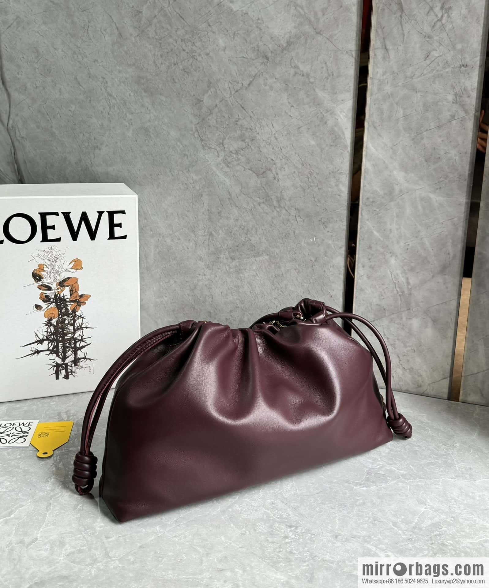 LOEWEFlamenco Purse large lucky bag 🔥 0802 maroon