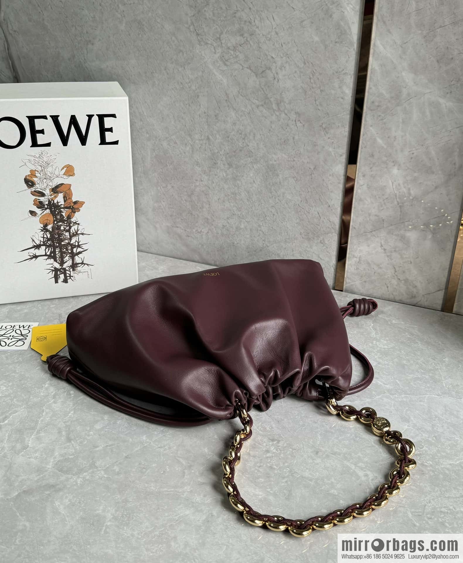 LOEWEFlamenco Purse large lucky bag 🔥 0802 maroon