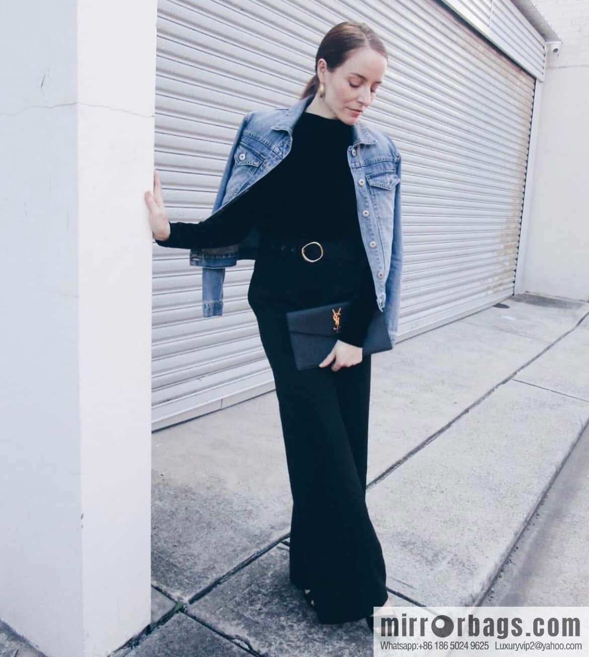 YSL 𝑼𝒑𝒕𝒐𝒘𝒏_ Caviar Clutch 565739 Black