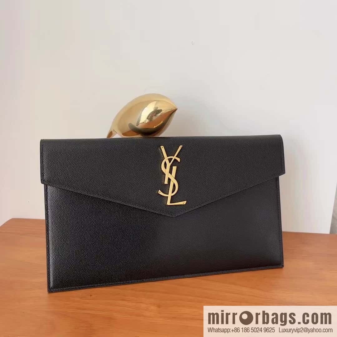 YSL 𝑼𝒑𝒕𝒐𝒘𝒏_ Caviar Clutch 565739 Black