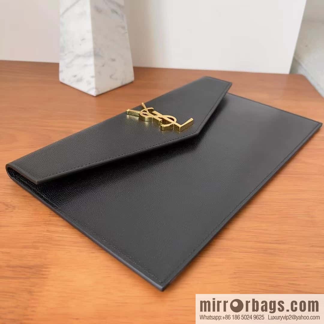 YSL 𝑼𝒑𝒕𝒐𝒘𝒏_ Caviar Clutch 565739 Black