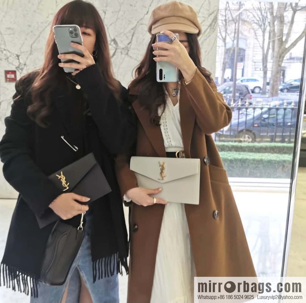 YSL 𝑼𝒑𝒕𝒐𝒘𝒏_ Caviar Clutch 565739 White