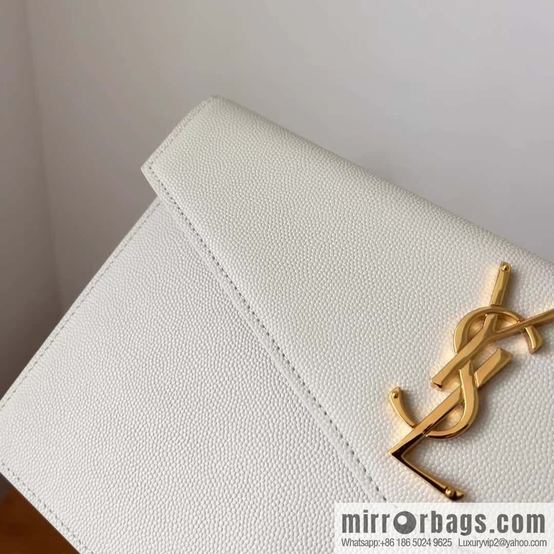 YSL 𝑼𝒑𝒕𝒐𝒘𝒏_ Caviar Clutch 565739 White