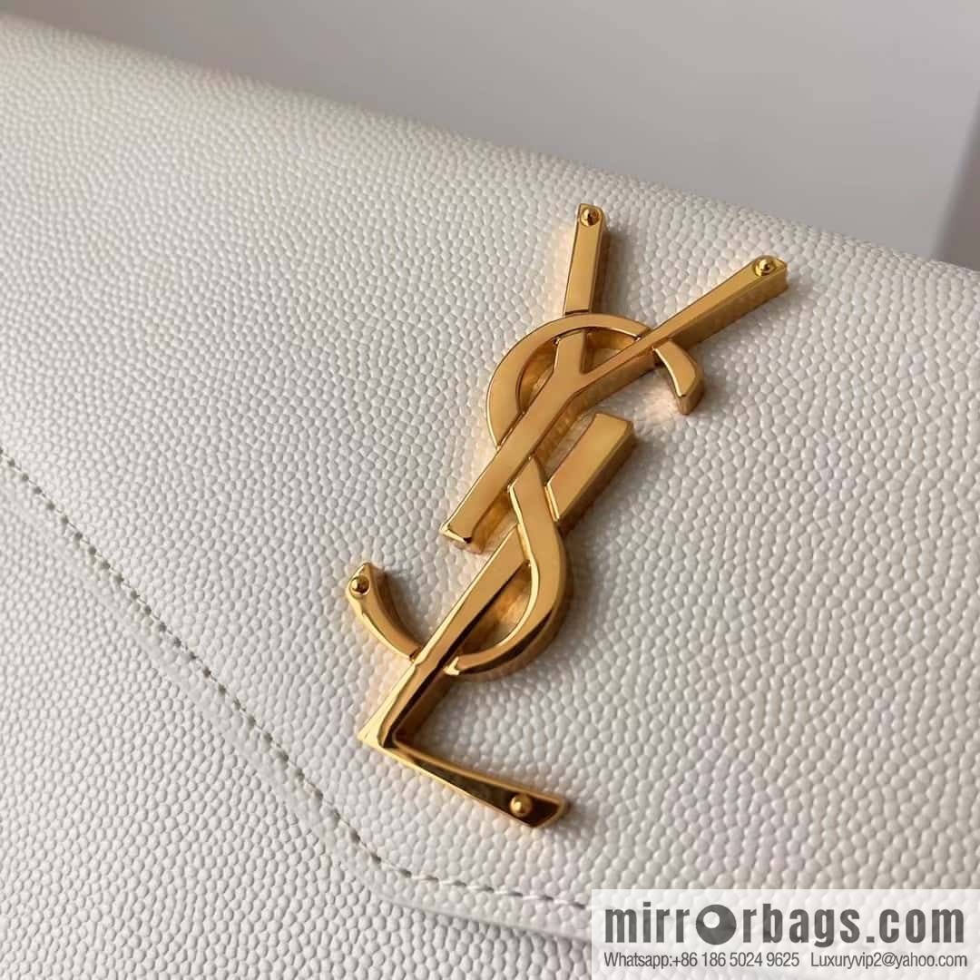 YSL 𝑼𝒑𝒕𝒐𝒘𝒏_ Caviar Clutch 565739 White