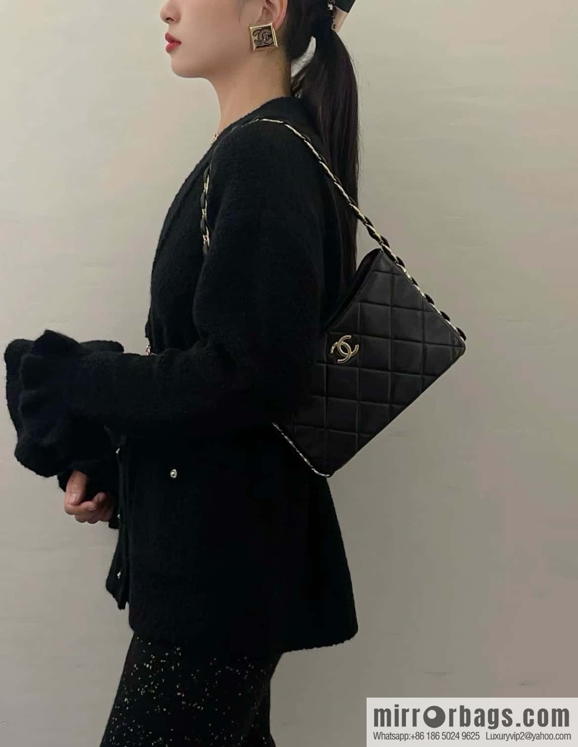 ππππππ 24K thick chain Hobo black π€ AS5177 B18293 94305