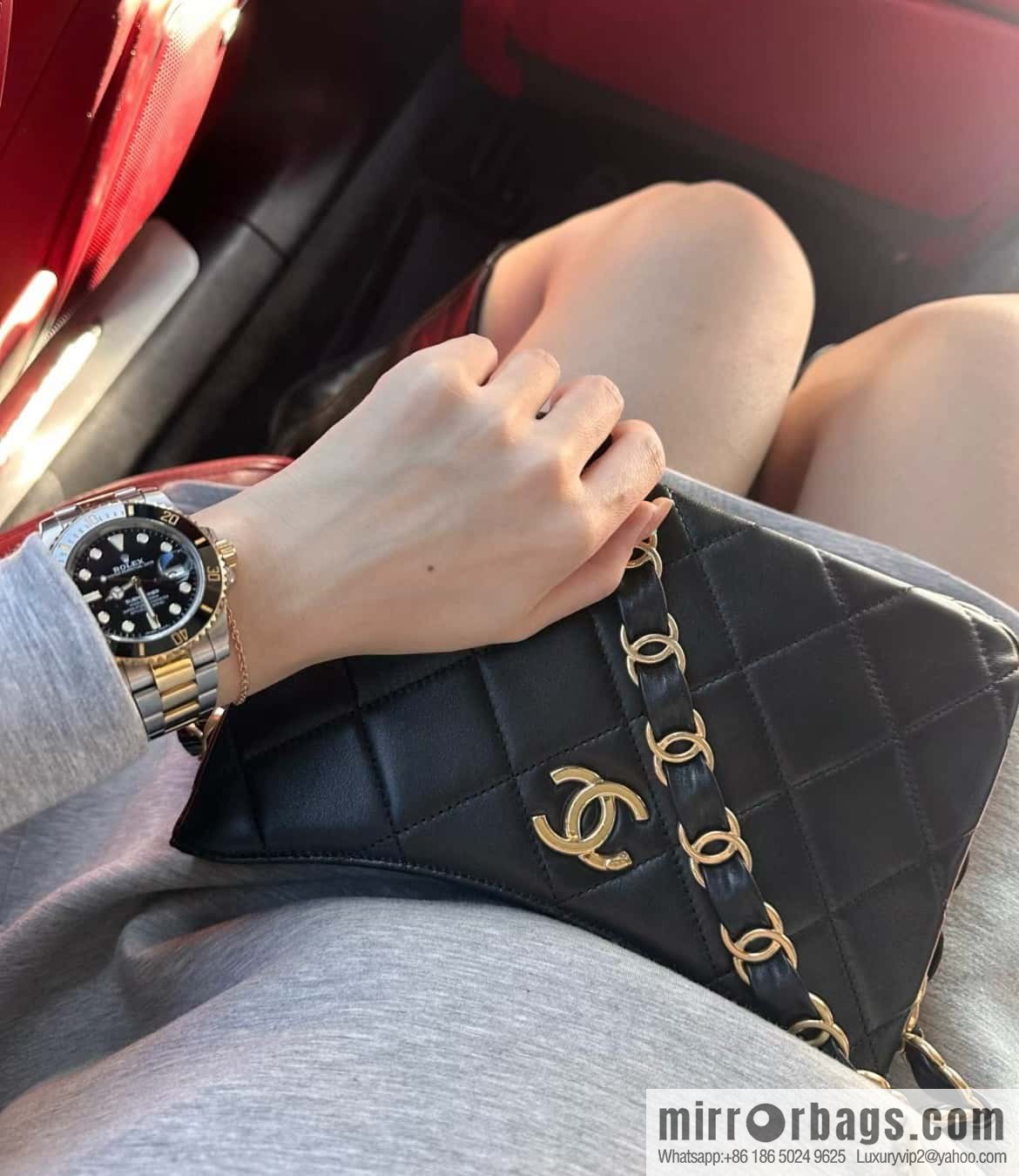 ππππππ 24K thick chain Hobo black π€ AS5177 B18293 94305