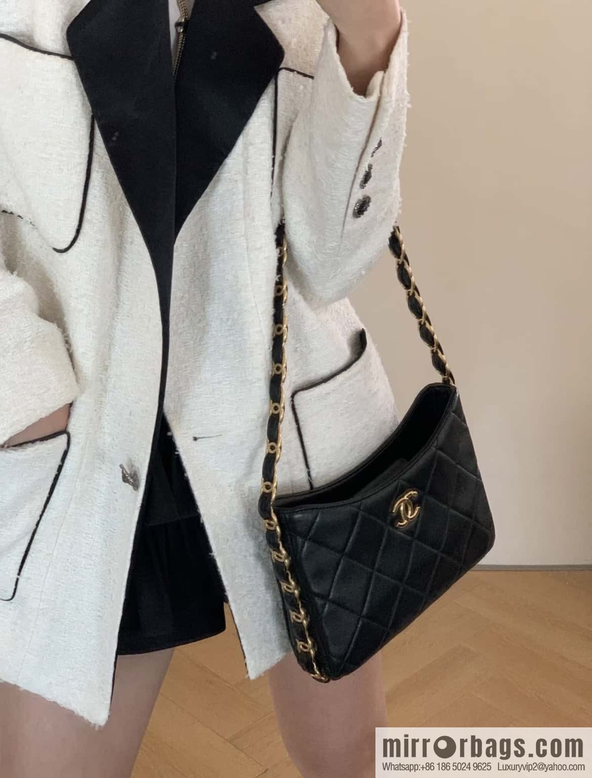 ππππππ 24K thick chain Hobo black π€ AS5177 B18293 94305