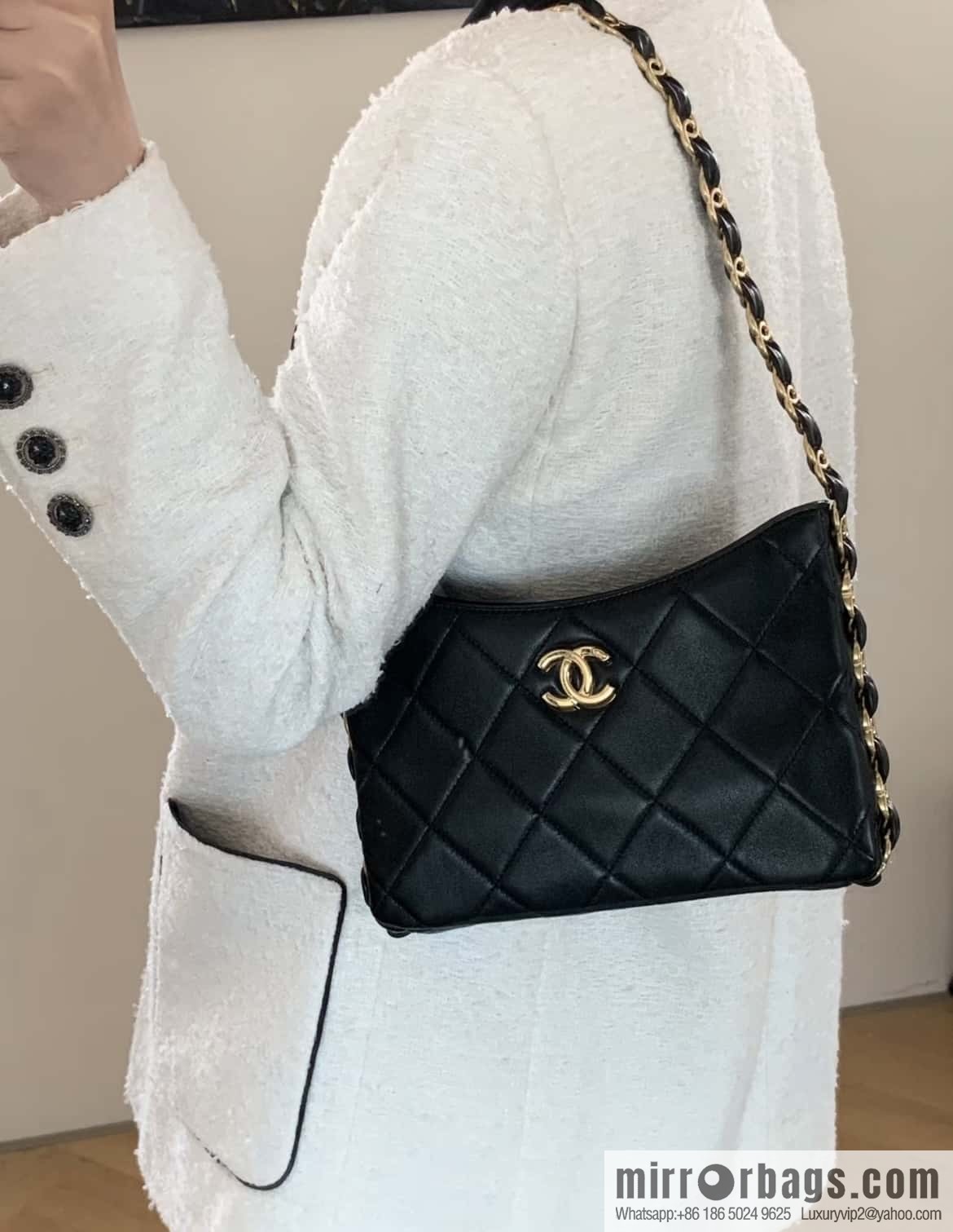 ππππππ 24K thick chain Hobo black π€ AS5177 B18293 94305