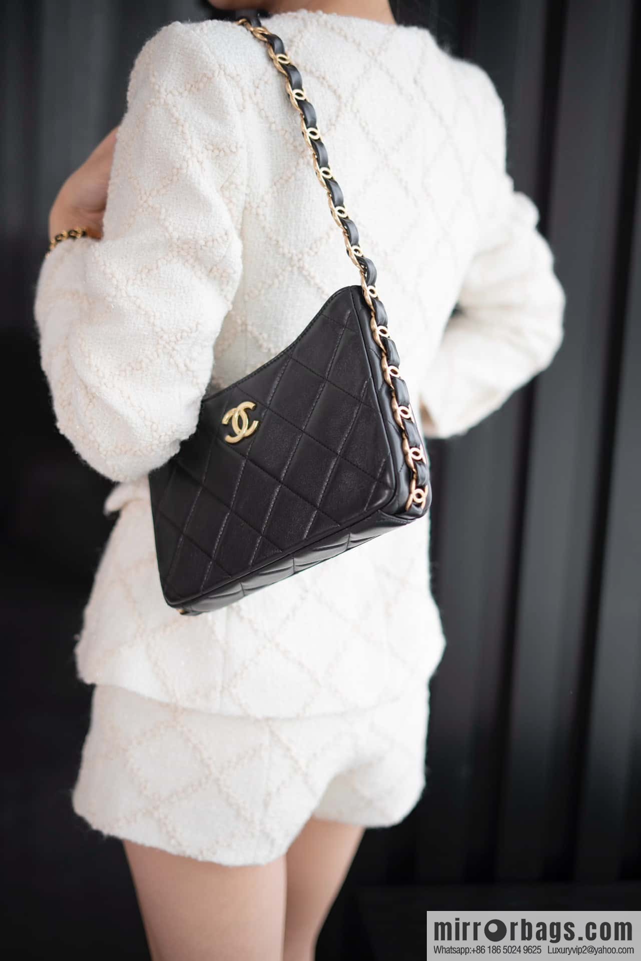 ππππππ 24K thick chain Hobo black π€ AS5177 B18293 94305
