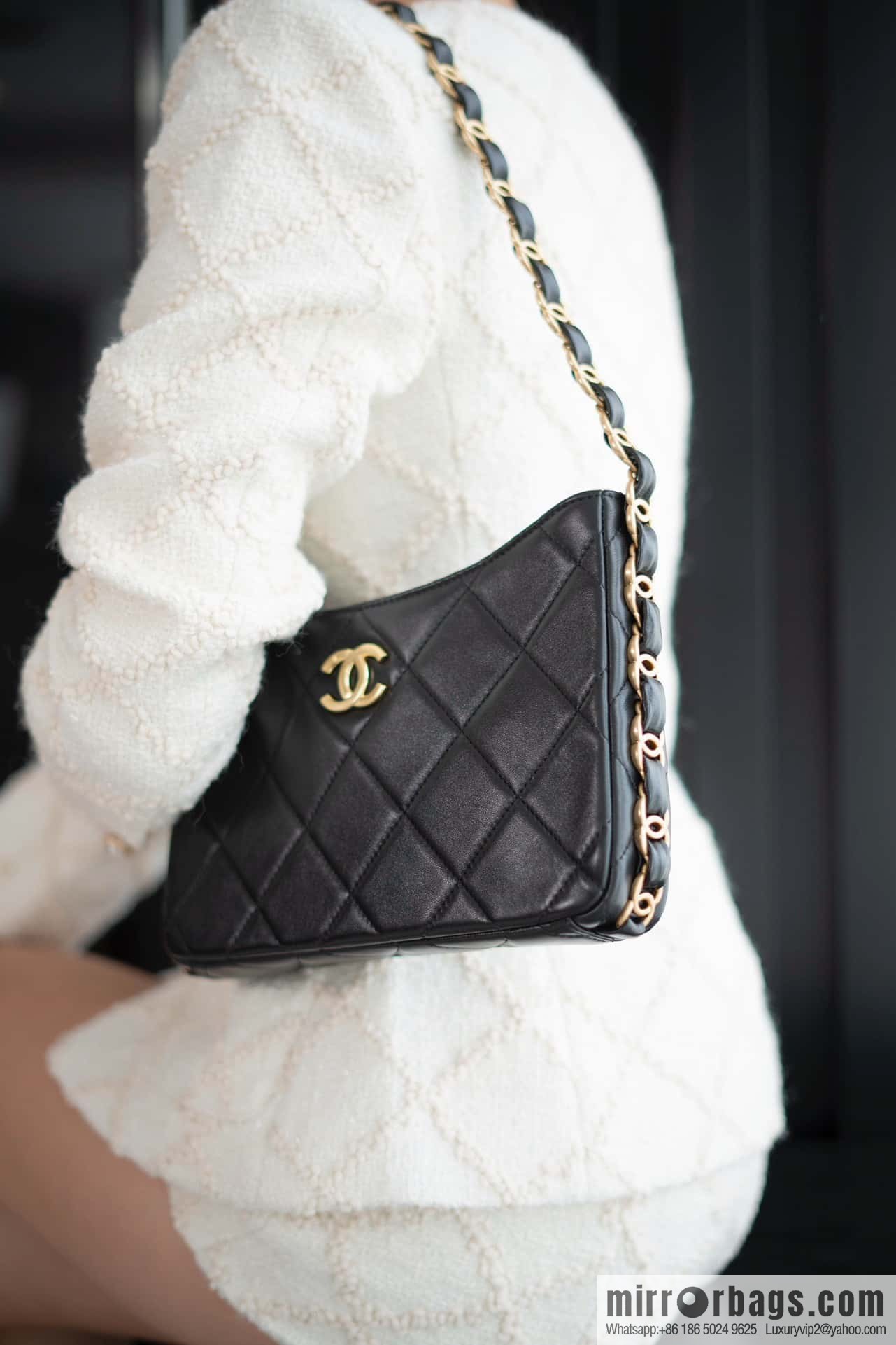 ππππππ 24K thick chain Hobo black π€ AS5177 B18293 94305