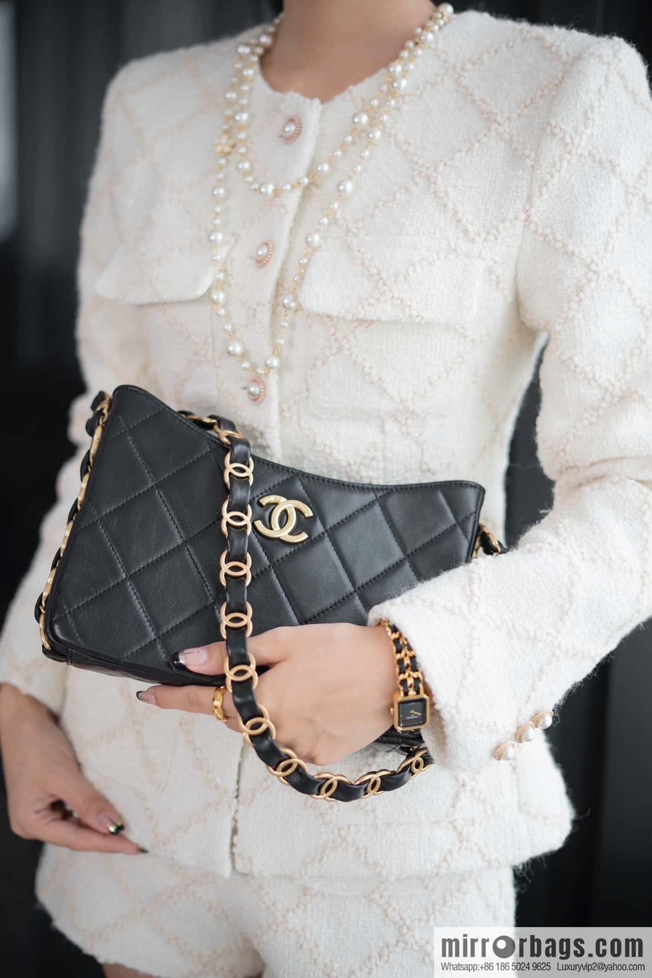 ππππππ 24K thick chain Hobo black π€ AS5177 B18293 94305