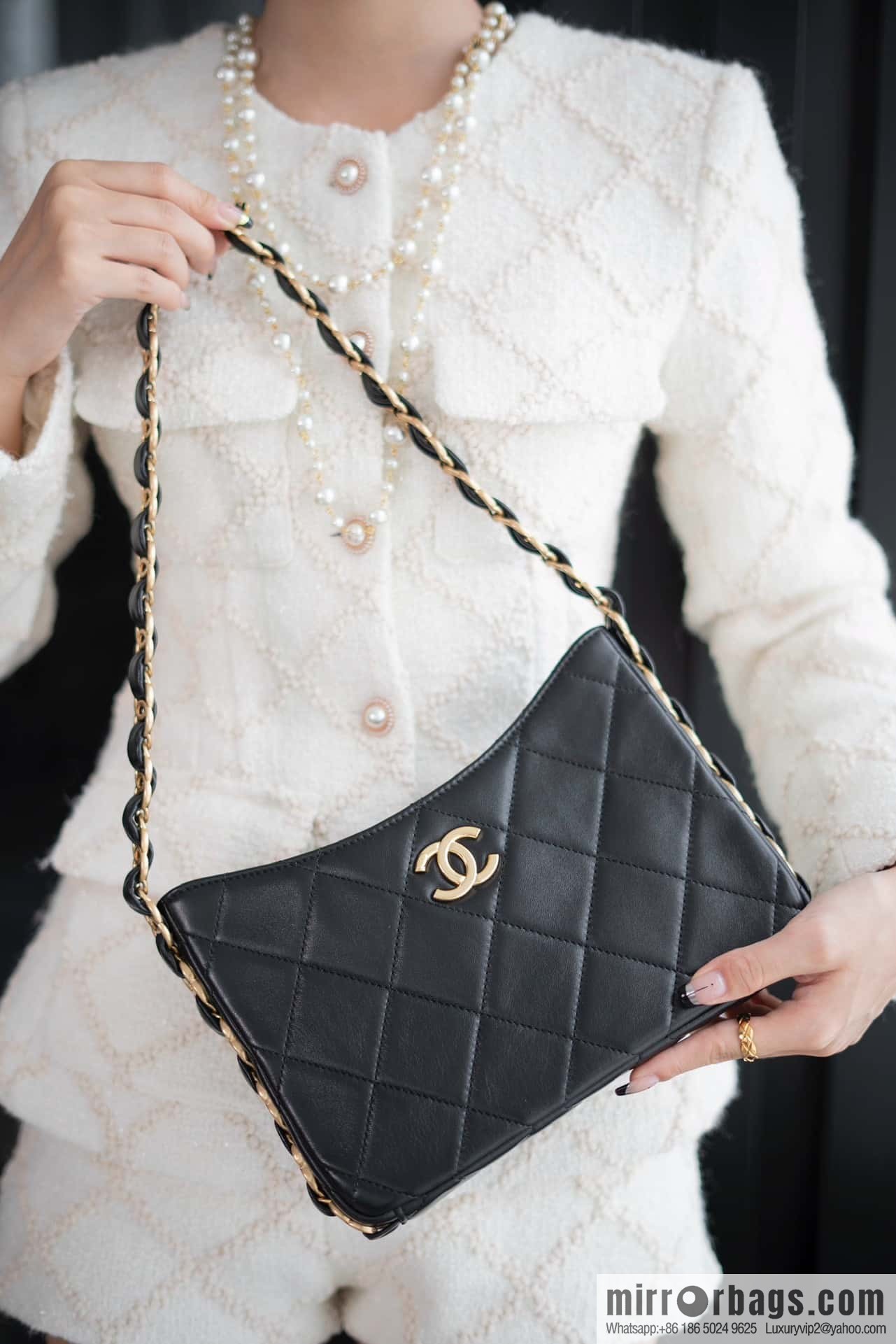 ππππππ 24K thick chain Hobo black π€ AS5177 B18293 94305