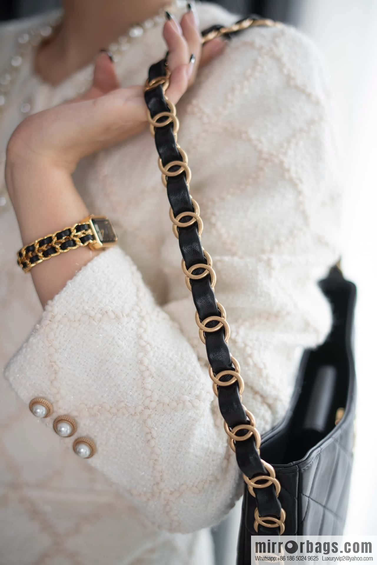 ππππππ 24K thick chain Hobo black π€ AS5177 B18293 94305